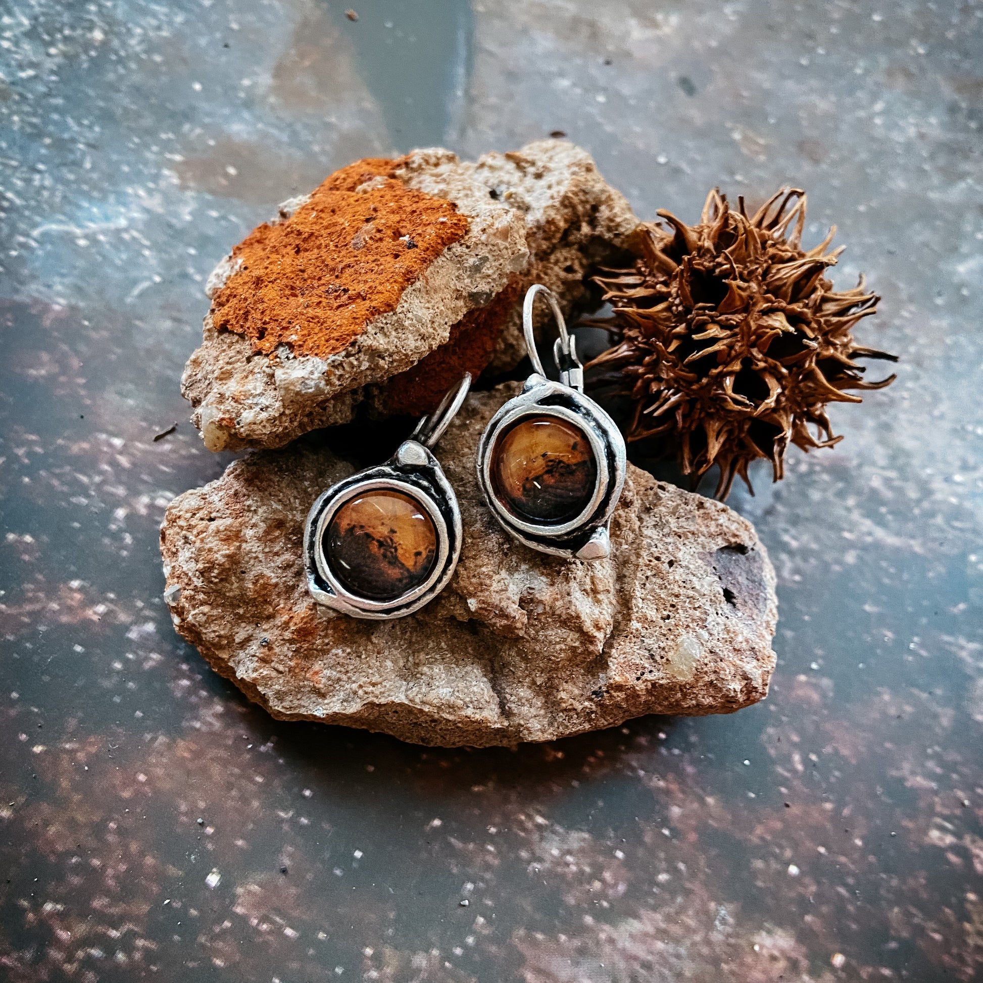 Mars and Moons Earrings - Stud or Leverback