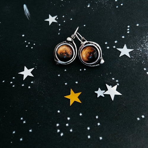 Mars and Moons Earrings - Stud or Leverback