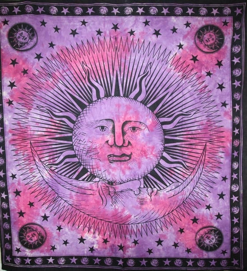 Divine Sun & Crescent Moon Tapestry