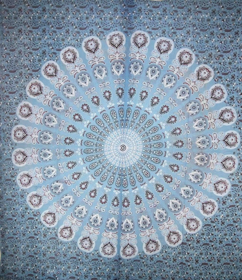 Vibrant Peacock Mandala Tapestry