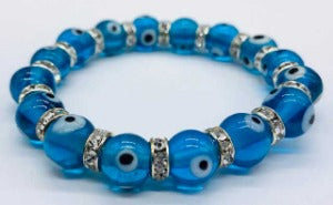 Evil Eye in Aqu Bracelet 8mm