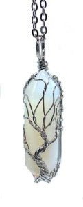 Opalite Tree of Life Double Terminated Necklace