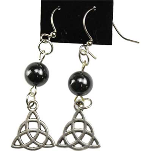 Hematite Triquetra earrings - Wiccan Place