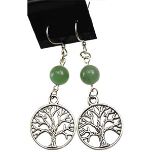 Green Aventurine Tree of Life Earrings - Wiccan Place