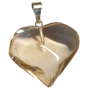 Citrine natural heart pendant 1" - Wiccan Place