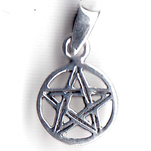 Sterling Silver Pentacle Pendant 3/8" - Wiccan Place