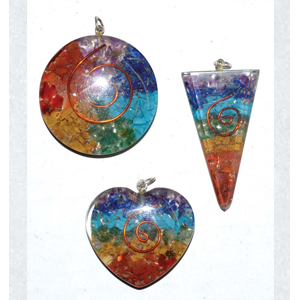Orgone Chakra spiral (set of 3) pendants - Wiccan Place