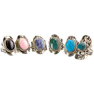 Stone adjustable ring (various) - Wiccan Place