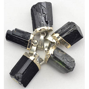 Black Tourmaline Untumbled pendant - Wiccan Place