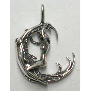 Woman Facing Moon Pendant - Wiccan Place
