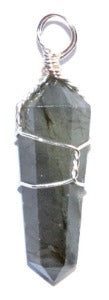 Labradorite Wire Wrapped Point Pendant