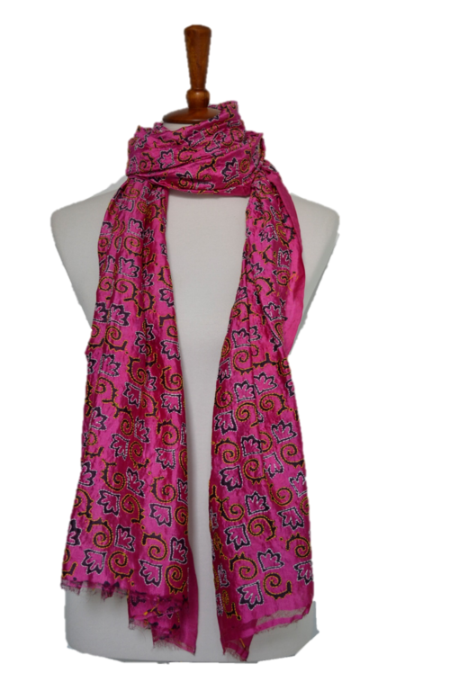 Limited edition - Embroidered Handwoven silk scarf