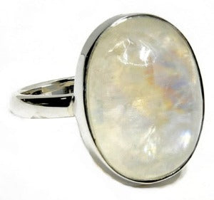 Rainbow Moonstone Ring size 6 - Rings