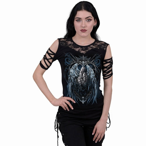 CAGED ANGEL - Lace Shoulder Strap Sleeve - Women’s Clothing