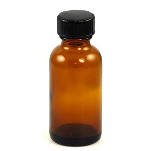 Amber bottle with Cap (c) 1 oz - Wiccan Place