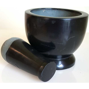 Black Zebra mortar & pestle  2 1/4" x 2 1/2" - Wiccan Place