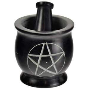 Pentagram Mortar & Pestle 3" - Wiccan Place