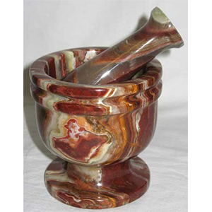 Polished Onyx mortar and pestle set - Wiccan Place