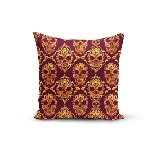 Magenta Orange Skulls Pillow Cover - 12x16 / Multicolored -