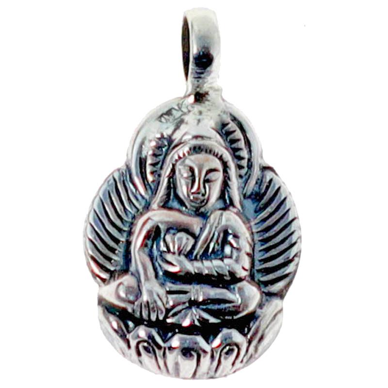Medicine Buddha Sterling Silver Pendant