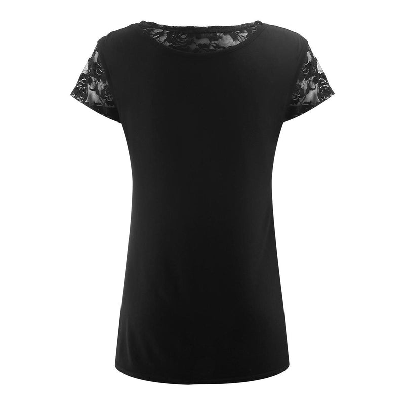 Gothic Elegance - 2in1 Ripped Black Lace Top