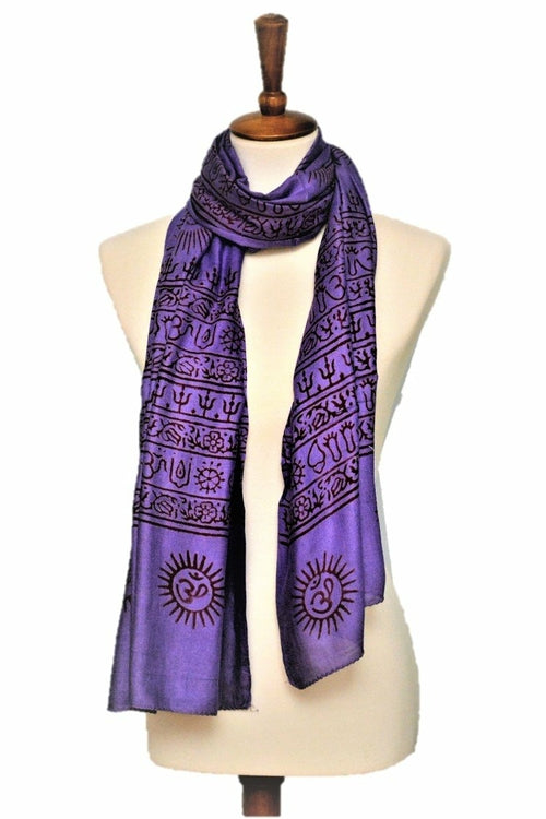 OM Hindu Yoga Meditation Prayer Shawl - Large Color Base