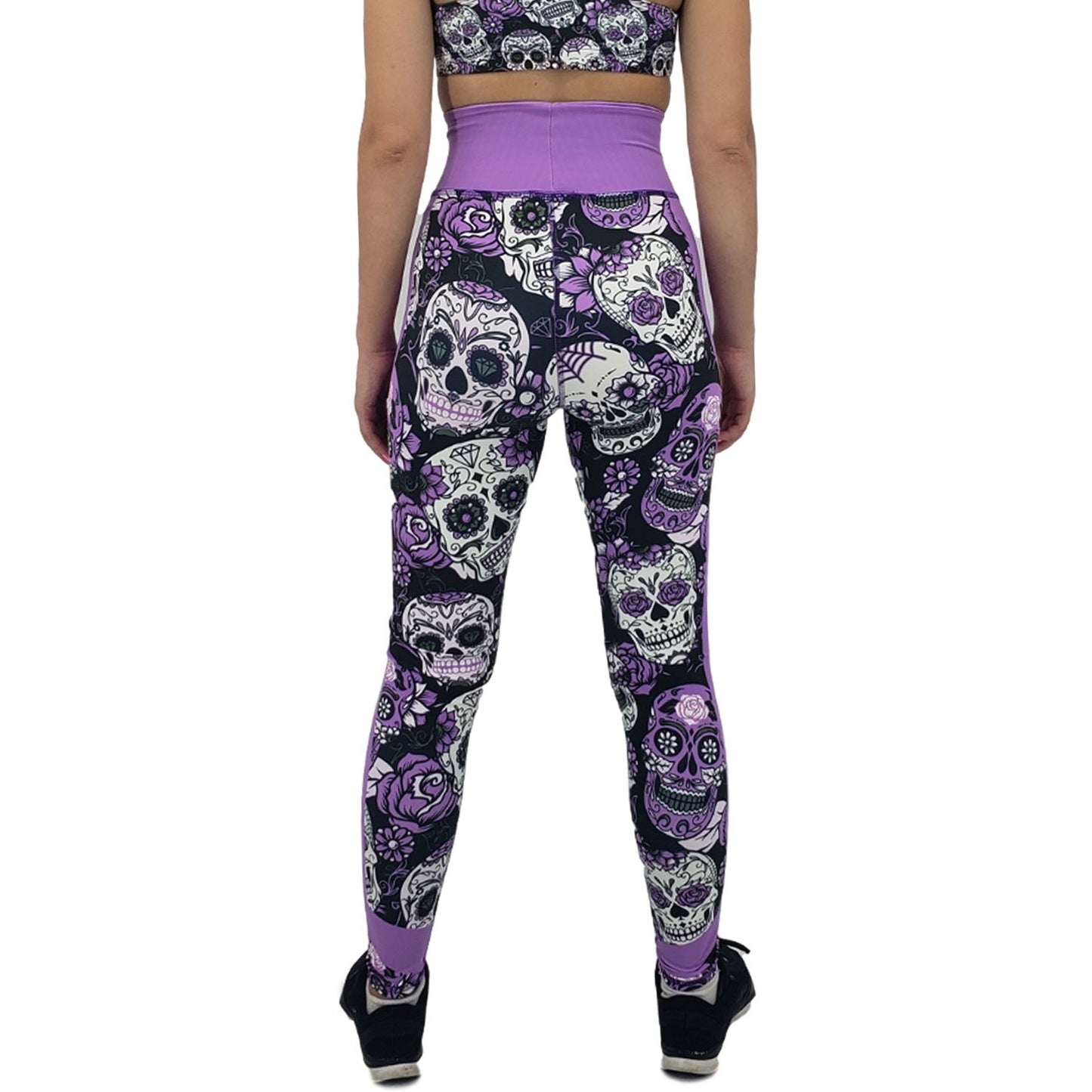 Neon Purple Sugar Skull Leggings