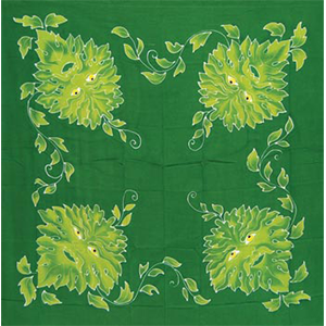Green Man  altar cloth or scarf 36" x 36" - Wiccan Place