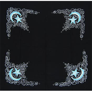 Celtic Moon altar cloth or scarf 36" x 36" - Wiccan Place