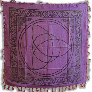 Purple Triquetra altar cloth 36" x 36" - Wiccan Place