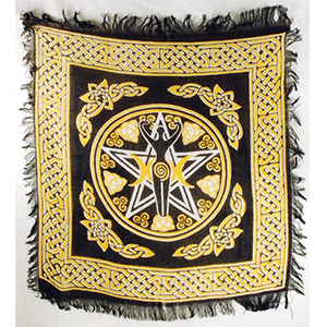 Pentagram Goddess altar cloth 18" x 18" - Wiccan Place