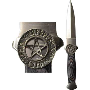 Rune Pentagram athame - Wiccan Place