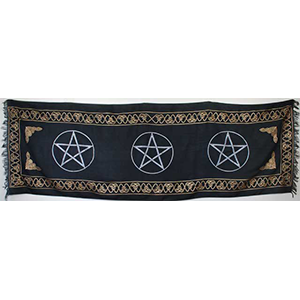 Three Pentagram altar cloth 21" x 72" - Wiccan Place