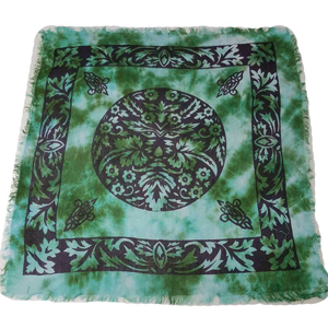 Green Man altar cloth 18" x 18" - Wiccan Place