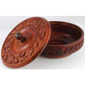 Wooden Ritual Bowl w/ Lid - Wiccan Place