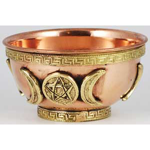 Triple Moon Offering Bowl 3" - Wiccan Place