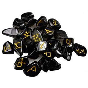 Black Tourmaline rune set - Wiccan Place