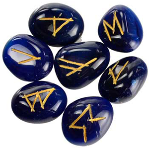 Blue Onyx Rune set - Wiccan Place