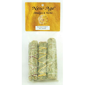 Blue Sage Smudge Sticks 3 pk 4" - Wiccan Place