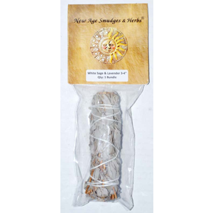 White Sage & Lavender smudge stick 4" - Wiccan Place