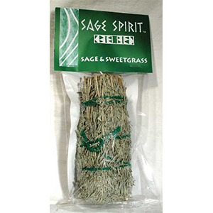 Sage & Sweetgrass smudge stick 5" - Wiccan Place