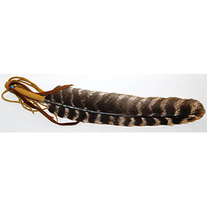 Leather Wrapped smudging feather 12" - Wiccan Place