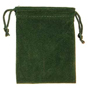 Bag Velveteen: 3 x 4 Green Bag - Wiccan Place
