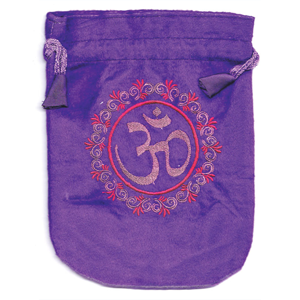 Om Purple velveteen bag 6"x 8" - Wiccan Place