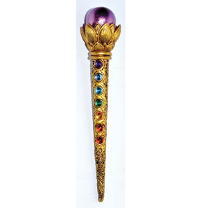 Ball & Chakra Stones wand 8 1/2" - Wiccan Place