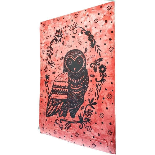 Trippy Owl Tapestry Wall Hanging