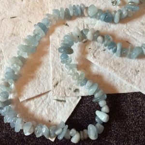 Aquamarine Beaded Necklace, Cleansed & Charged - Wiccan Place