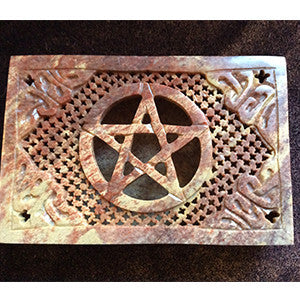 Pentagram Soupstone box - Wiccan Place