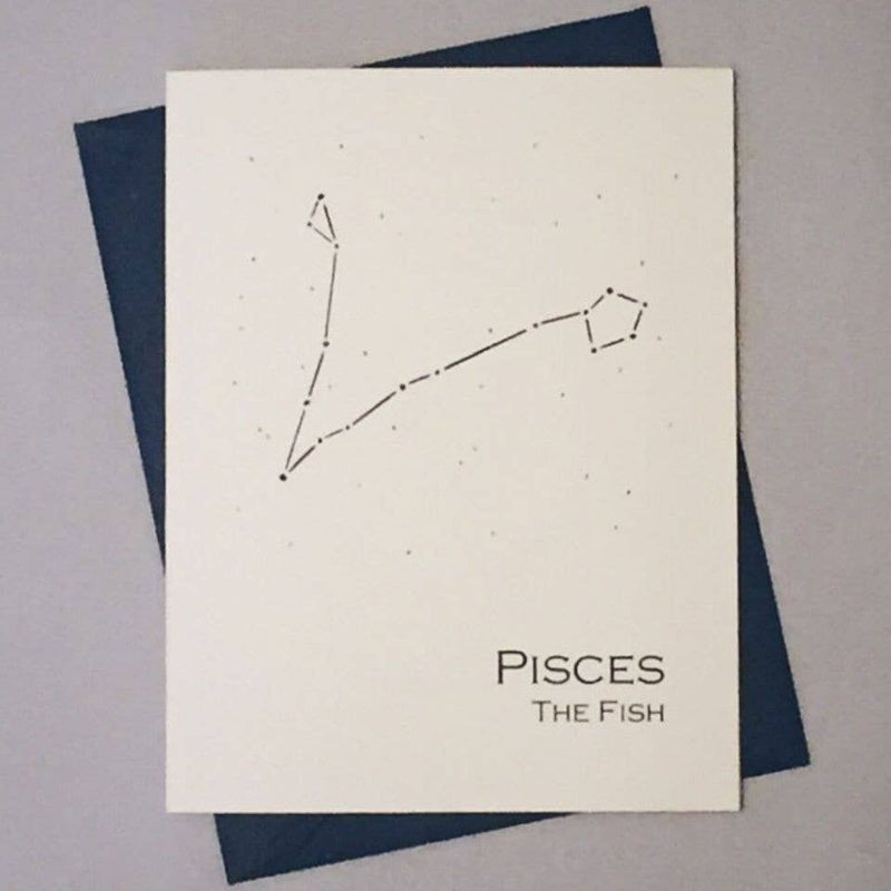 Pisces Constellation Zodiac Sign Birthday Card