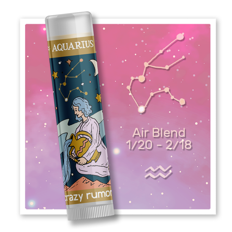 Aquarius Lip Balm - Zodiac - Constellation - 100% Natural + Vegan